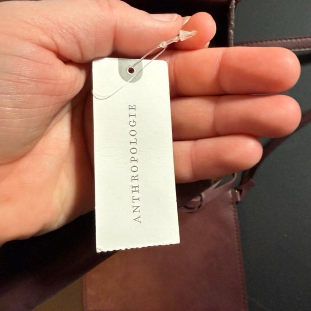 Anthropologie Wine Red Tassel Acrylic Handle Purse With Wallet Small Medium - Picture 8 of 15